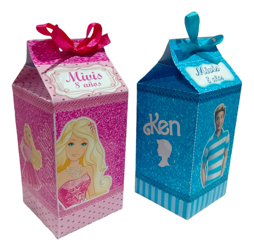 Cajitas Milk De Barbie×10 Personalizados 