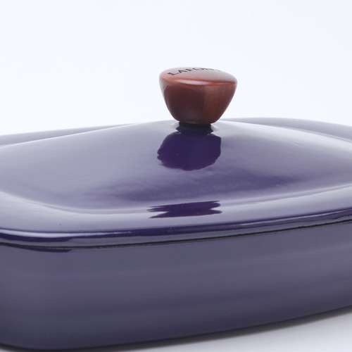 Set 3 Pz Gourmet Lafont Olla Cazuelas Oval Hierro Esmaltado Color Azul