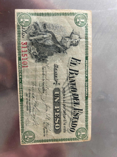 Billete De 1 Peso Banco Del Estado De 1900