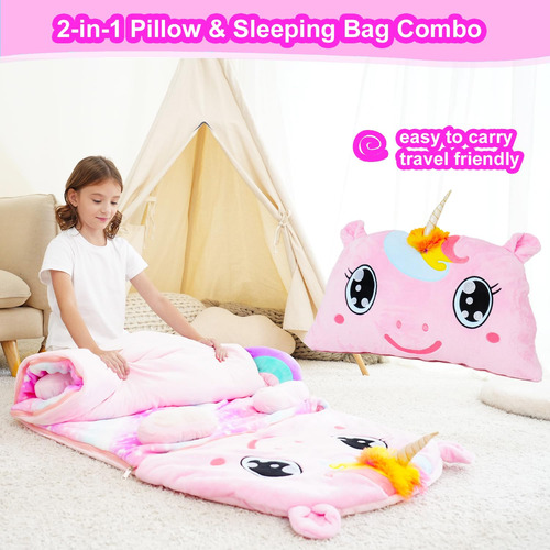 Saco De Dormir Micling Unicorn Plush Con Almohada Para Niños