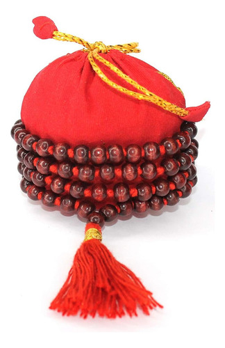 Perlas Is4a De Madera Roja Natural De Palisandro Japa Mala 1