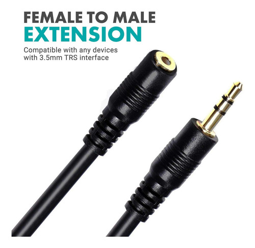 Cable De Audio Movo Mc10 De 3,5 Mm Cable De Extensión Trs A