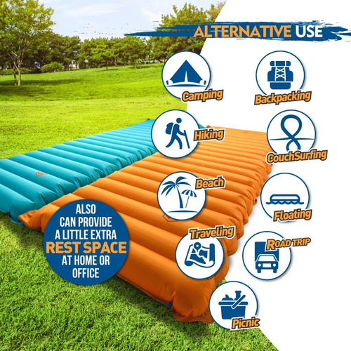 Almohadilla De Dormir Inflable Extra Gruesa Con Bomba Integr