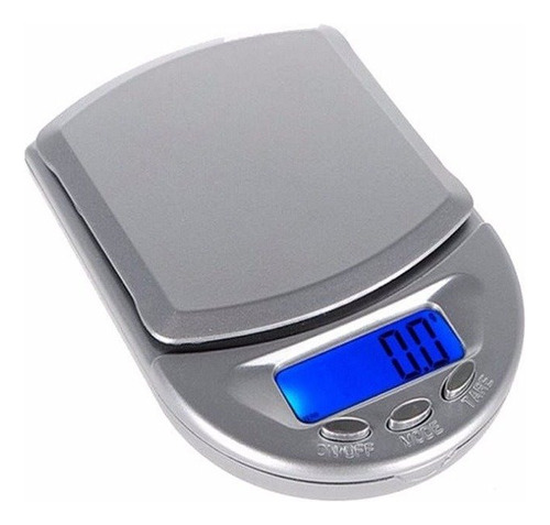 Minibáscula digital de precisión de 0,1 g a 500 g, bolsillo compacto, capacidad máxima de 500 g, color plateado