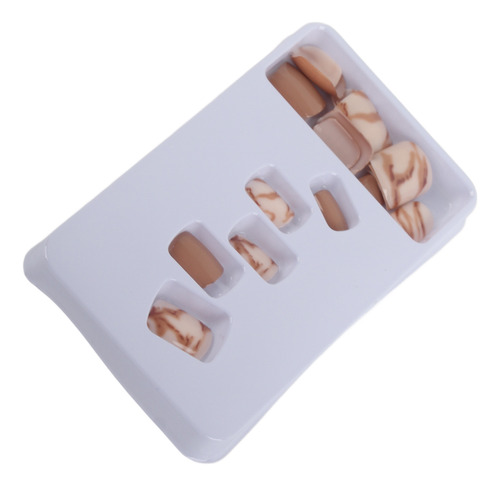 24 Pcs Mujeres Uñas Falsas Pegamento De Cubierta Completa