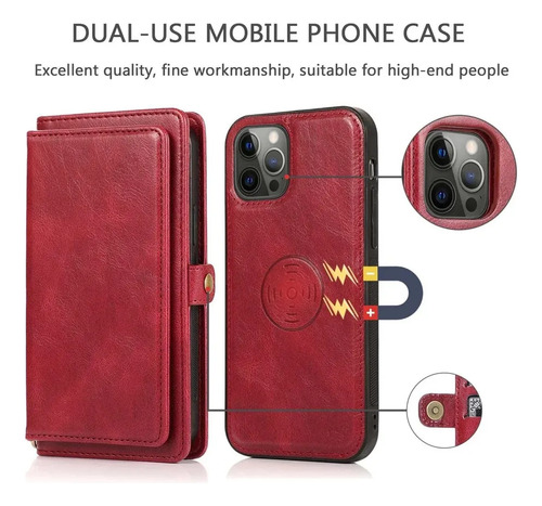 Capa Tipo Carteira Para iPhone 13 Pro Max,