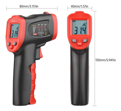Termómetro De Pistola Infrarroja De Alta Temperatura Wt326c