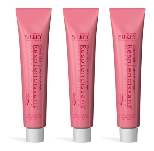 3 Pomos De Coloración Crema Resplendissant Silkey 60g