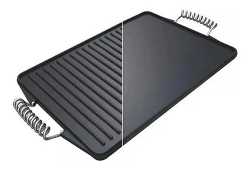 Plancha Churrasquera Reversible Asas Cromadas 42cm X 23cm