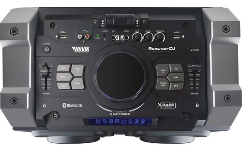 Parlante Portatil Torre De Audio Bluetooth Novik Reactor Dj Color Negro