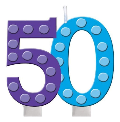 Converting Brillante Bold 50º Cumpleaño Moldeado Vela Para