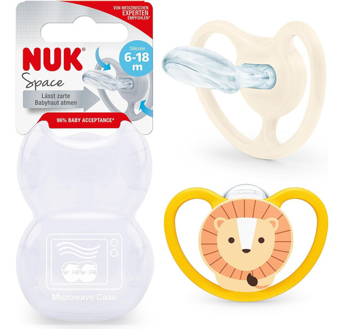 Chupetes Nuk Space De 6-18 Meses Con Tetina Silicona 