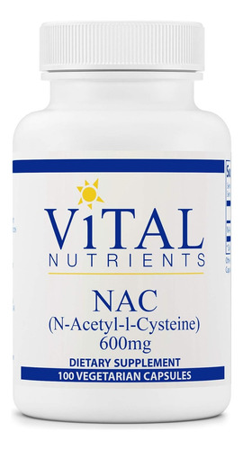 Vital Nutrients Nac (n-acetyl-l-cysteine) 600 Mg 100 Cáps Sabor Sin sabor