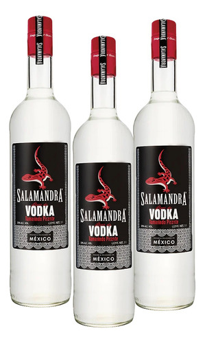 Pack De 3 Vodka Salamandra Tamarindo Vidrio 1000ml