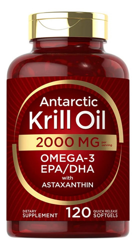 Krill Oil Americano Original Marca Antartic 120 Sofgels 