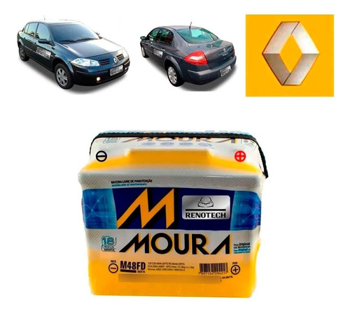 Bateria 12v 48 Amp Moura Megane Ii 2006 A 2013 7711238596