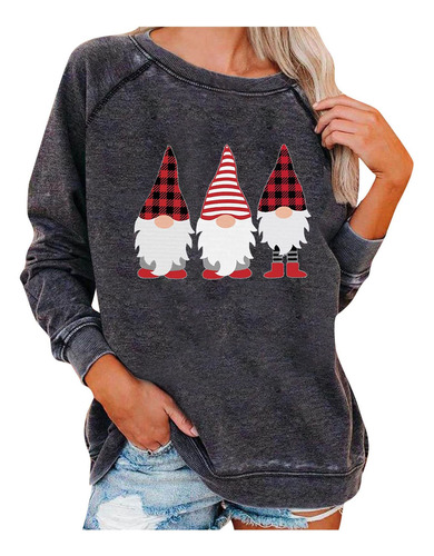 Tops Para Mujer Navidad Impreso Casual Pullover Moda Cuello