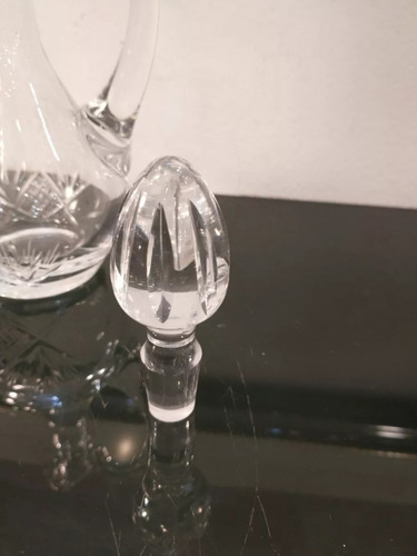 Antigua Aceitera Vinagrera De Cristal Tallado