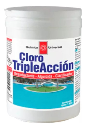 Cloro Piscina Tabletas Triple Acción 1kg Pote 5 Un. Química