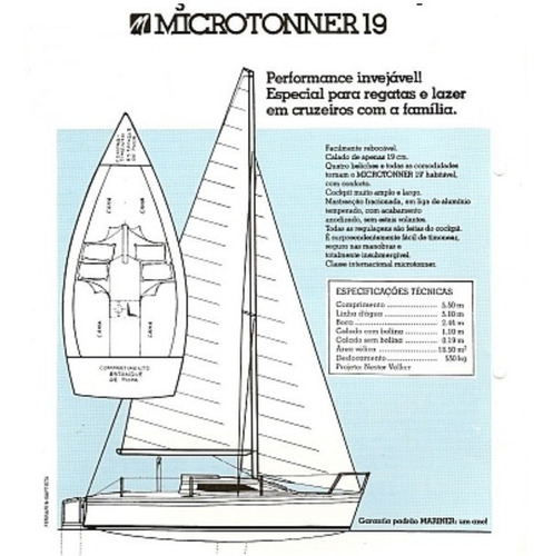 Imagem 15 de 15 de Veleiro Microtonner 19 - Impecável