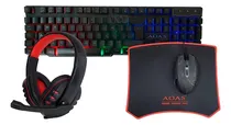 Comprar Kit Gamer De 4 Piezas Con Teclado Diadema Mouse Alfombrilla Color del mouse Negro Color del teclado Negro