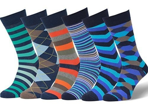 Easton Marlowe Mens 6 Pack Calcetines Con Estampado De Color