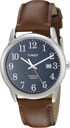 Timex Mens Easy Reader Correa De Cuero 38mm Reloj