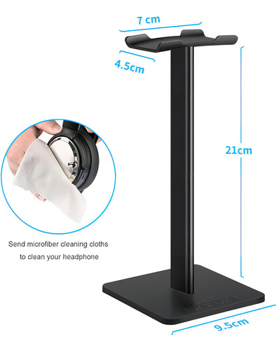Soporte Auriculares Aluminio New Bee Universal Escritorio Color Negro