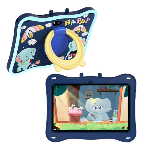 Tablet Para Niños Hancdon E13 7 Pulgadas 6g+128g Color Azul Acero 10 Core Con Android 12 Bt 5.0 ,wifi, 3800mah, 5mp+13mp ,con Tablet Funda