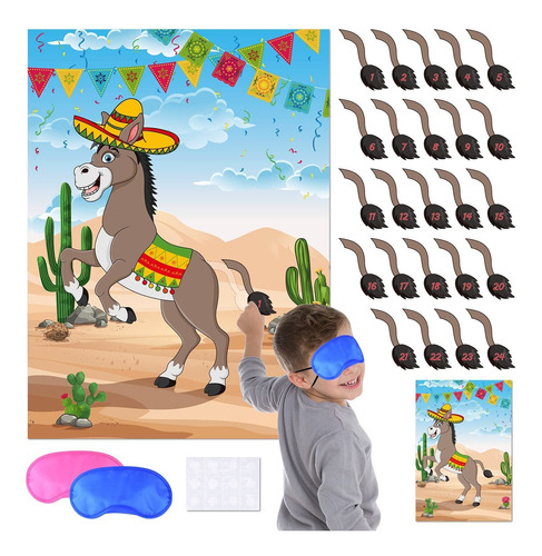 Kuuqa Pin The Tail On The Donkey Party Game, Suministros De