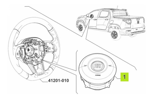 Airbag Conductor -original- Fiat Strada Freedom 1.4cc 2020-