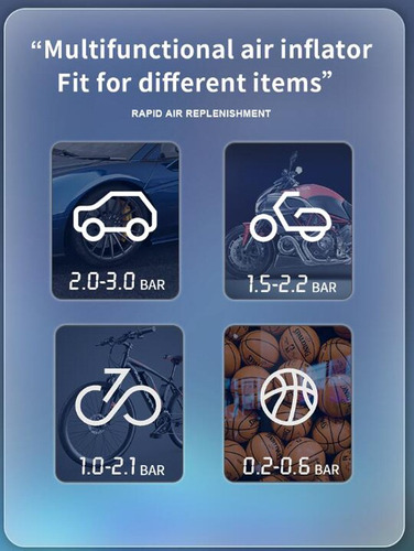 Compresor Inalambrico Inflador Portatil Auto Bicicleta Balon