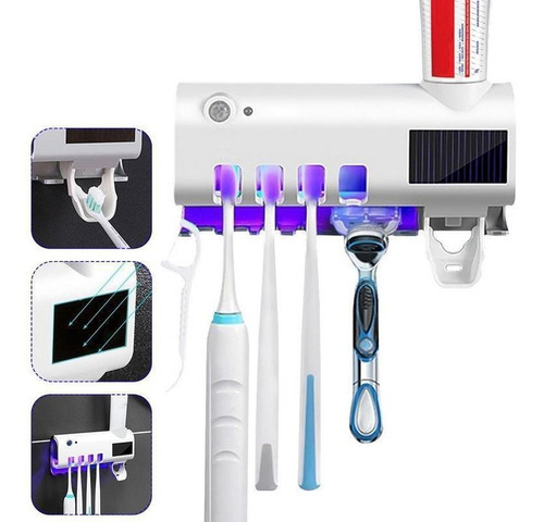 Soporte para cepillos de dientes con esterilizador UV Solar Plate
