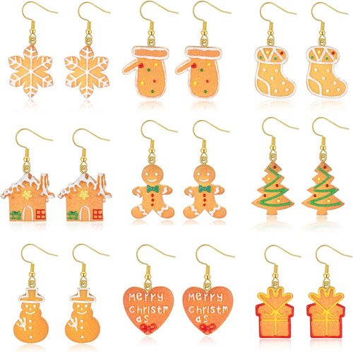 Pendientes De Navidad Para Mujeres Y Niñas, 9 Pares De Pendi