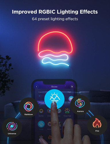 Tira Led Neón Smart Govee Neon Rope Light 2 Rgbic 3 Metros