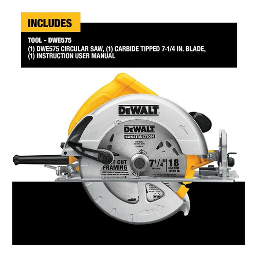 Sierra Circular Dewalt De 7-1/4 Pulgadas, Ligera, Con Cab...