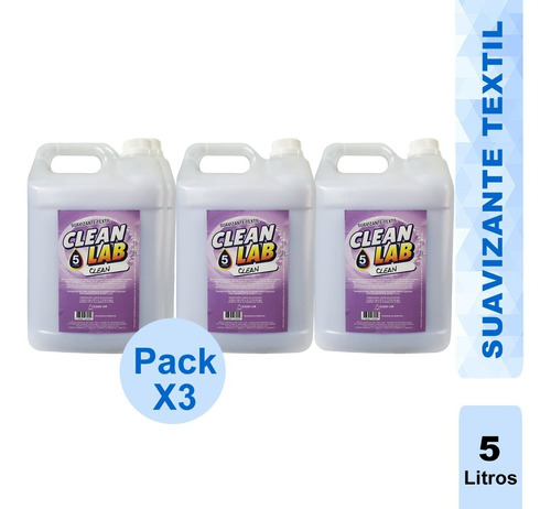 Suavizante Textil Z20 Violeta X 5 Lts X 3 Un. Clean Lab