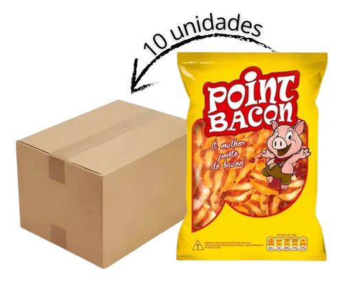 Bacon Point Chips Kit Com 10 Unidades De 60g