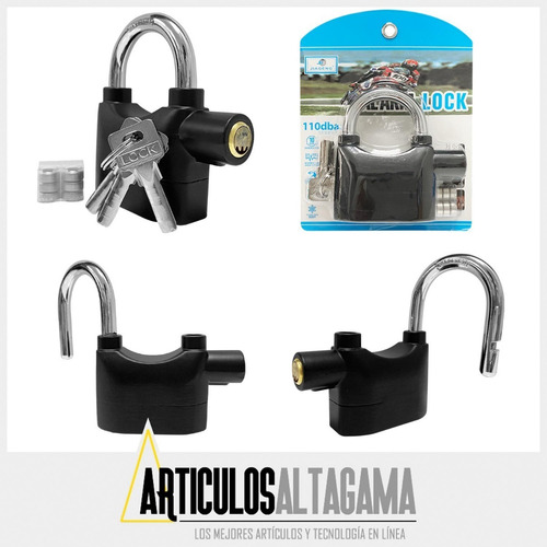 Imagen 2 de 5 de Candado Alarma Bicicletas Motos Puertas Alarm Lock