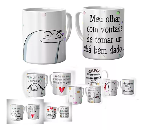 Caneca Florks Meme Se For Pra Jogar Algo Na Minha Cara Que em