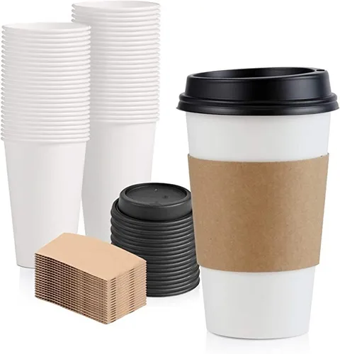 Vasos Termicos Para Cafe Con Tapa Fajilla Desechables 12 Oz