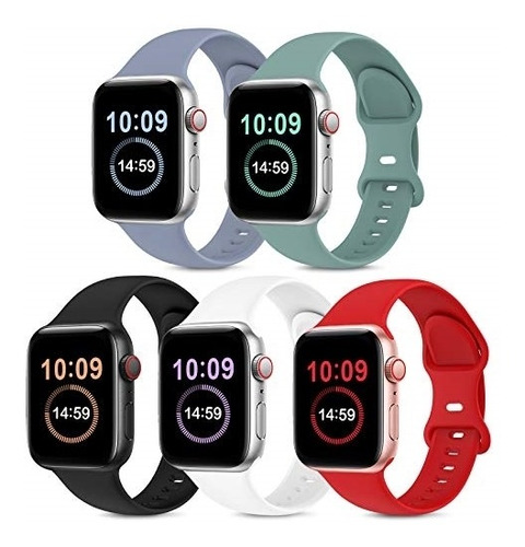 Correas Paquete De 5 Bandas Compatibles Con Apple Watch Band