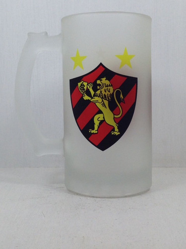 Caneca Chopp Cerveja 475ml Vidro Jateado Time Sport Recife