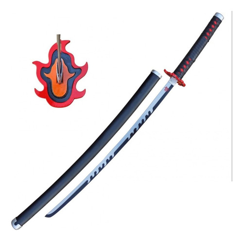 Espada Katana  Demon Slayer Negra Y Plateada Tanjiro Kamado