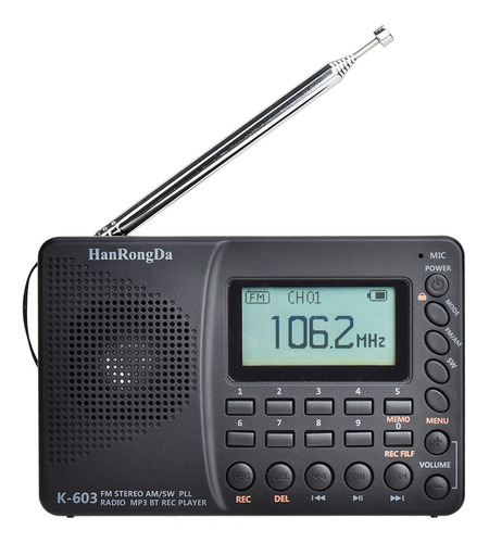 Radio Digital K603, Reproductor De Mp3, Altavoz, Pantalla Lc