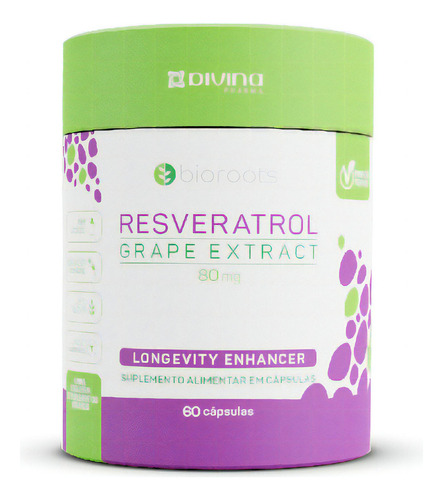 Bioroots Resveratrol 80mg Com 60 Capsulas