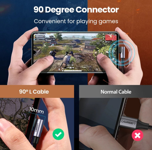 Imagen 5 de 8 de Cable Carga Y Datos Usb Tipo C A Usb-c De 60 W. X 100 Cm