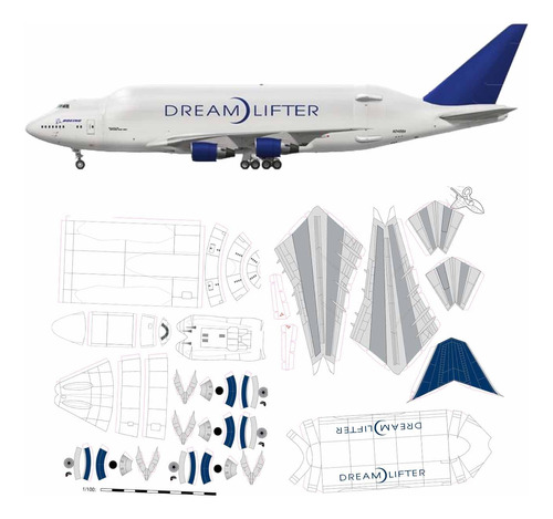 Boeing 747 Dream Lifter 1.100 Papercraft