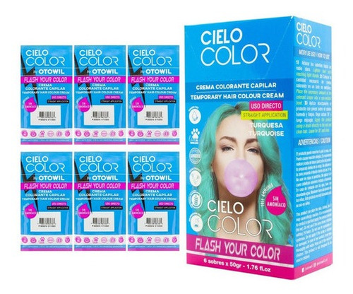 Otowil Cielo Color Kit X6 Tintura Crema Fantasía Vegana 50gr