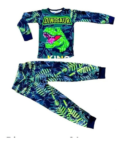 Pijama Infantil Dinosaurio King Estampado Full 